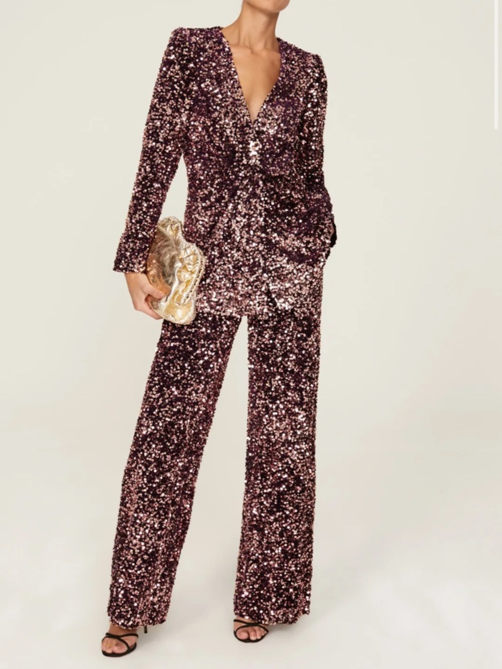 Badgley Mischka Velvet Sequin Pants Sz 10